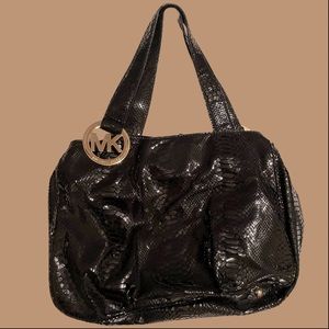 Michael Kors Large Suede Snakeskin Shoulder Bag. Great condition!